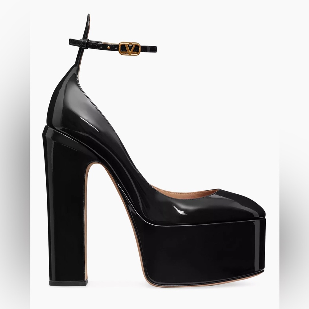 Valentino Garavani -  Tan-Go Platform Pumps In Patent Leather 155 MM